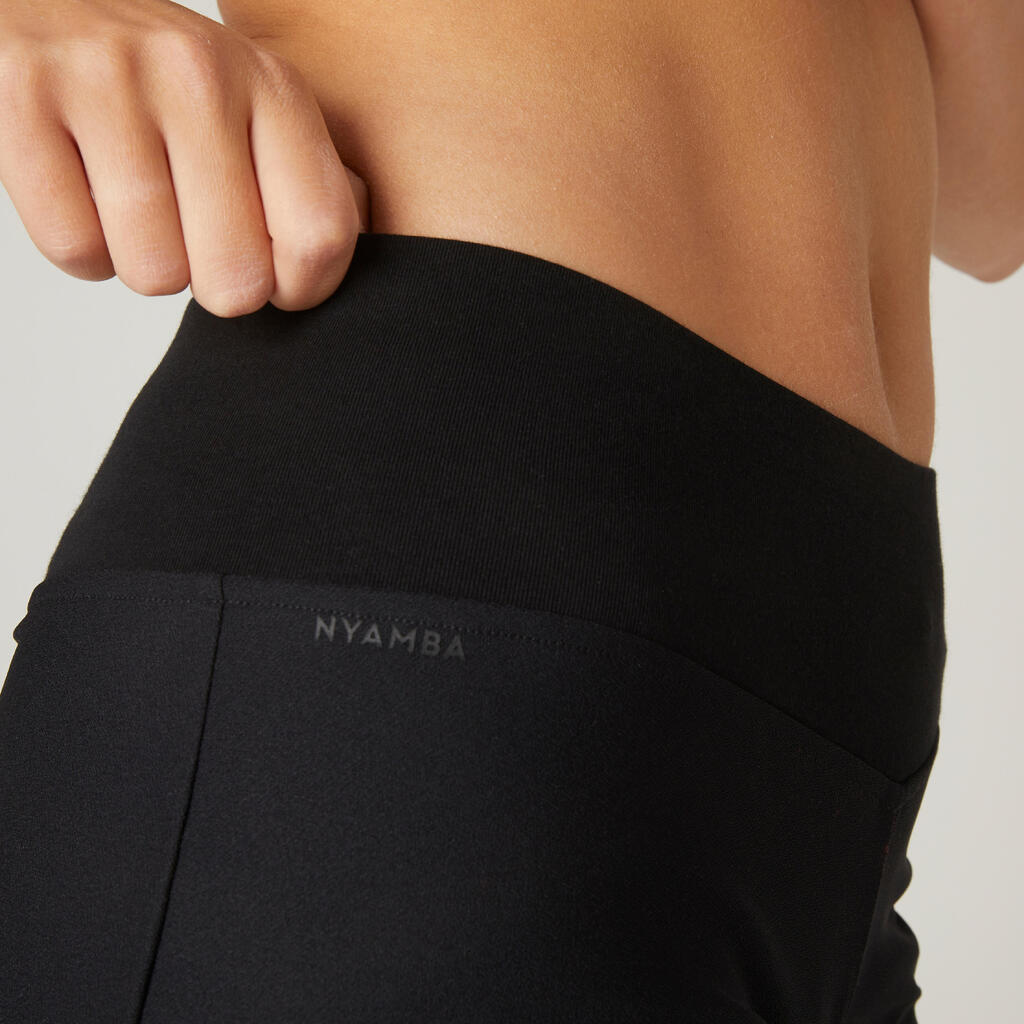 Short et sous short de Fitness femme coton noir 2 en 1